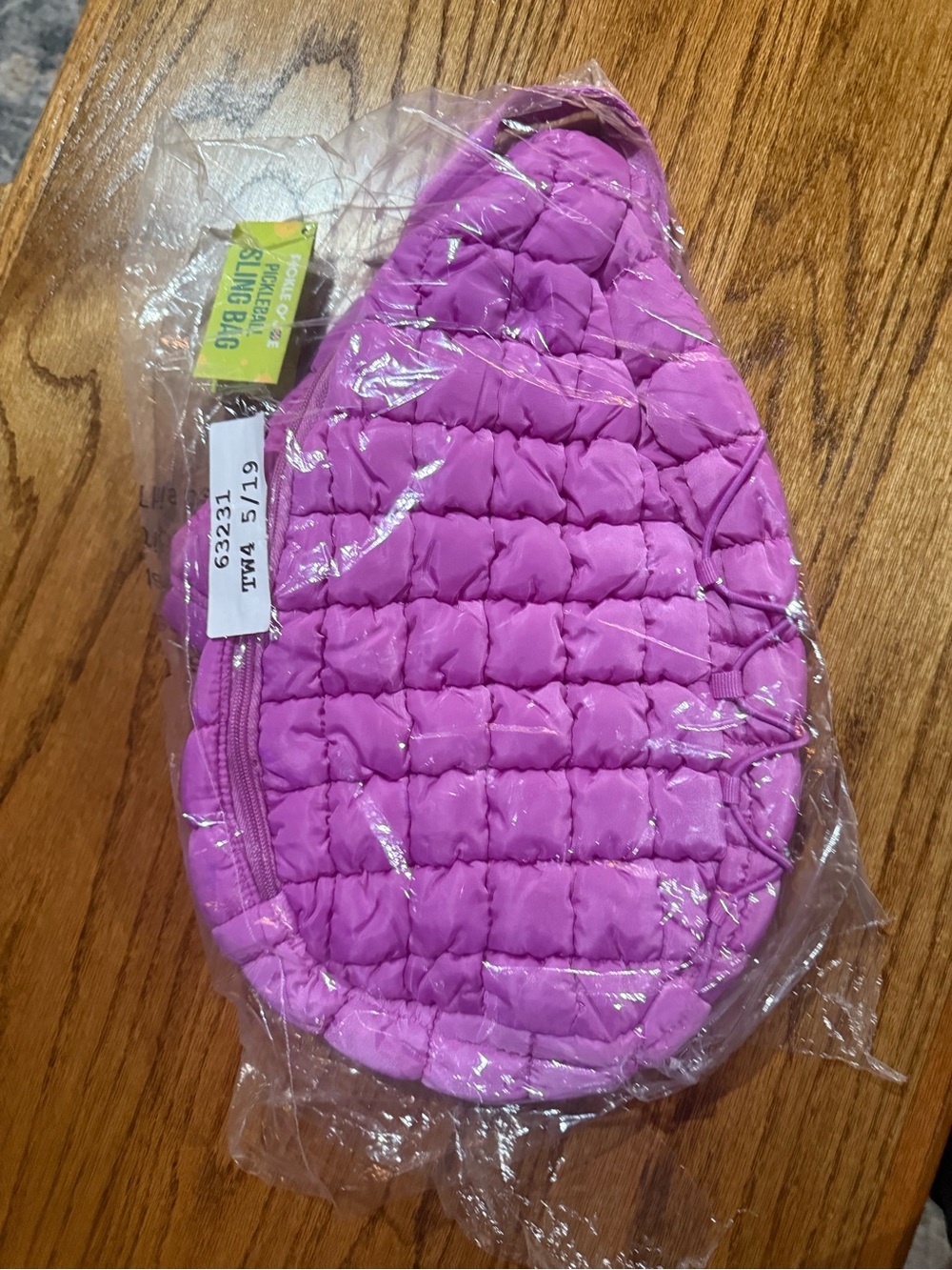 Pickleball Quilted Pink Sling Bag